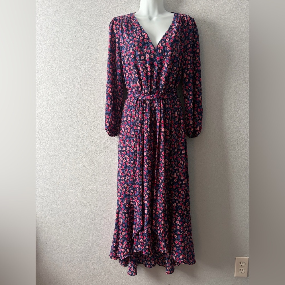 Tie-waist midi dress in dotted floral - Picture 2 of 5